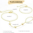 thumbnail image 6 of Turandoss Hand Chain Bracelet for Women Dainty 14K-Gold-Plated Ring Bracelet Hand Chains Tiny Puffy Heart Finger Bracelets Ring Hands Chain Jewelry Gift for Women, 6 of 7