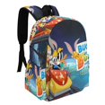 thumbnail image 2 of Constructores de Bugs Bunny-theme Backpack, Campus style schoolbag Bookbag with Adjustable Shoulder Straps And Large Zip Compartment, Unisex Travel Bags.42x30x15cm, 2 of 6