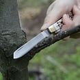thumbnail image 4 of Mossy Oak 3-Piece Stag Finish Knife Set with Stainless Steel Full Tang Blade and Leather Sheath, 4 of 7