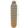 thumbnail image 3 of DecMode 40" Handmade Ribbed Brown Seagrass Vase with Coiled Seagrass Base, 3 of 9