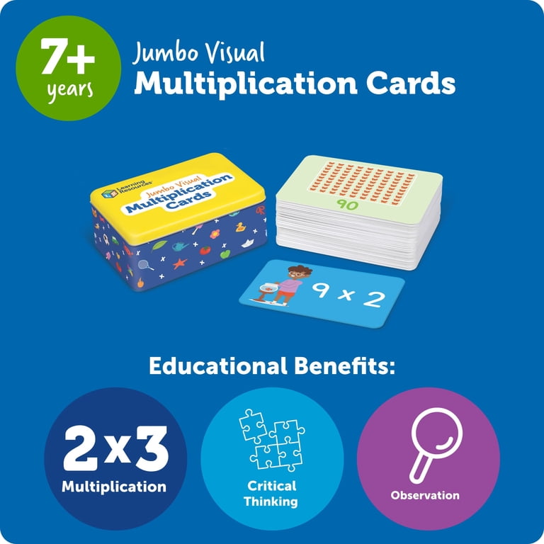 Learning Resources Jumbo Visual Multiplication Cards, 170 Pieces