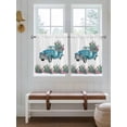 thumbnail image 2 of Summer Tropical Plants 2 Panel Kitchen Curtains for Small Windows, Turquoise Truck Cactus Flowers Bathroom Tier Curtain, Short Window Treatment for Bedroom/Living Room 55"x36", 2 of 6
