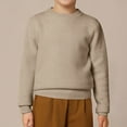 thumbnail image 4 of Kiijoy Toddler Boys Casual Sweater Unisex Solid Color Crew Neck Pullover Top, Sizes 3-4, 4 of 5