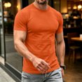 thumbnail image 6 of Mens T Shirts Casual Basic Short Sleeve Crewneck Tops Summer Gym Workout Athletic Lightweight Performance Tees Saffron L, 6 of 7