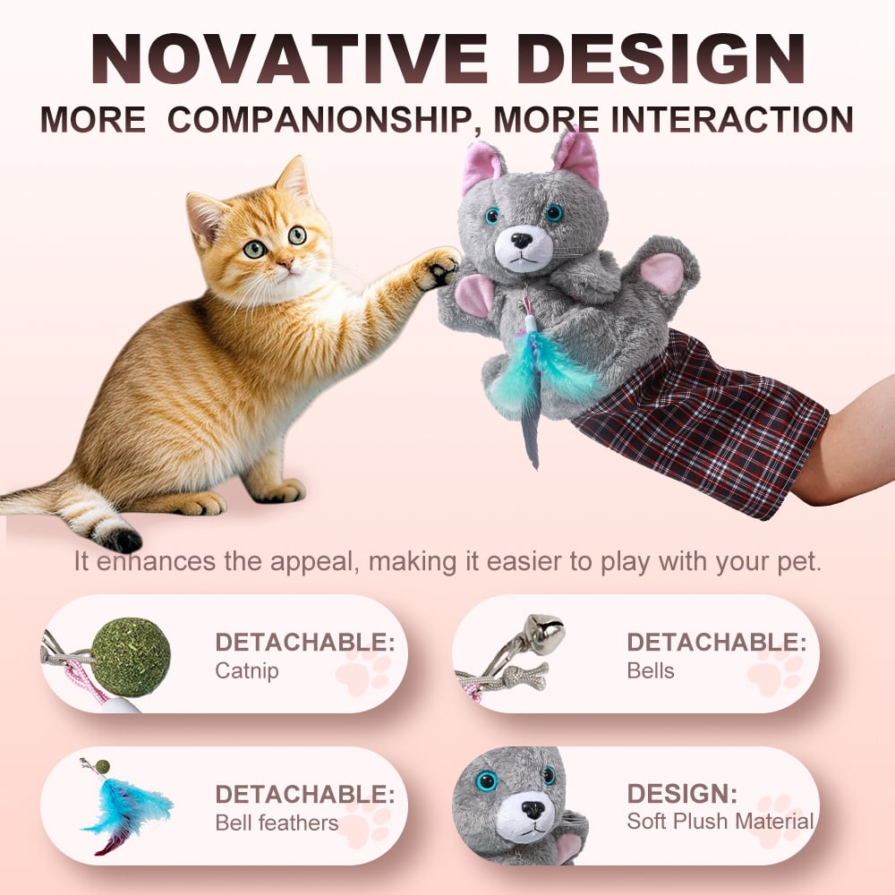 Cat Wrestling Glove, Tough Padding for Safe and Fun Interactive Play, Pet Lovers Relieve Boring Pet Safe Cats Dog Interactive Play
