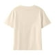 thumbnail image 4 of Camiseta de algodón para niños y niñas, con estampado de pollo, color liso, cómoda y de manga corta, color beige., 4 of 4