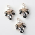 thumbnail image 3 of 5 Unidades 24x17 Mm De Aleación De Oro Rhinestone Flor De material perla Flatback Botones Decoración Craft Scrapbooking Adorno De Cristal Diy Accesorios Par, 3 of 9