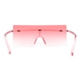thumbnail image 2 of Oversize Rimless Shield Square Rectangle Large Sunglasses All Pink, 2 of 4