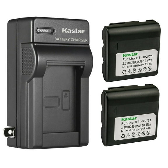 Kastar 2-Pack Battery and AC Wall Charger Compatible with Sharp BT-H21 BT-H21U BT-H22 BT-H22U BT-H32 BT-H32U BT-H42 BT-H42U, Duracell DR7 Empire VBC-3UN RCA PRO B712 Sears 55428 58428 58457 58458