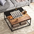 thumbnail image 4 of 40 inch Square Coffee Table Rustic Brown, Large Living Room Table, 4 of 6