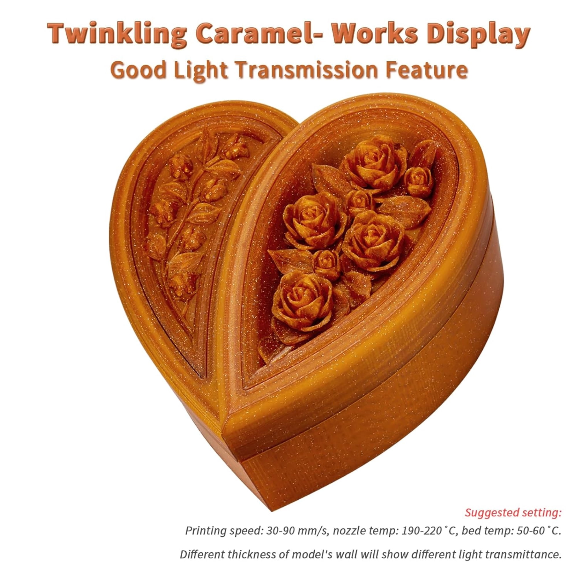 Ziro 3D Twinkling PLA Filament 1.75mm 1kg, Caramel
