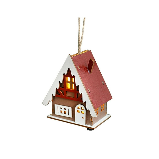 Casa de Navidad Casa de Nieve de Navidad Accesorio de Navidad de Madera Coleccionable DIY Navidad Estilo A