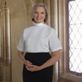 thumbnail image 2 of Clerical Shirt-Women-Short Sleeve Shell Blouse w/Neckband-Size 14-White, 2 of 4