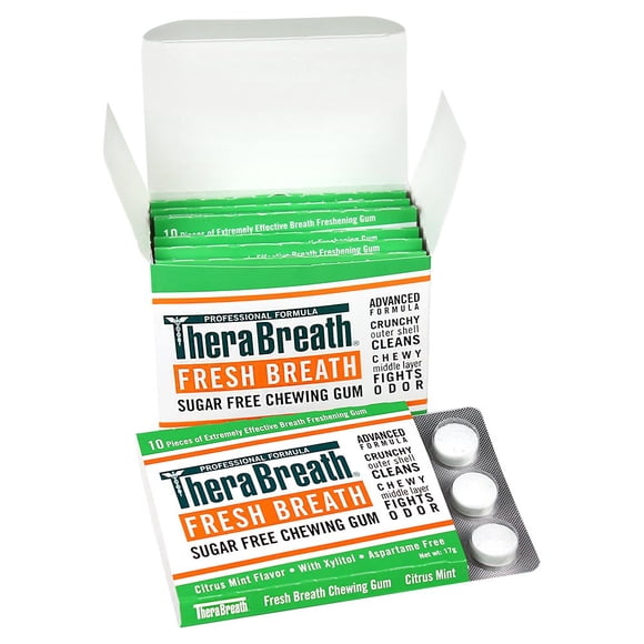 Chicle TheraBreath Fresh Breath Citrus Mint 10x6