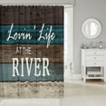 thumbnail image 2 of Luxury River Waterproof Shower Curtain - 72 x 84 Inch Heavy Fabric Rustic Farmhouse & Hotel Bathtub Decor Machine Washable Grommet Curtain Elegant Home & Dorm, 2 of 6