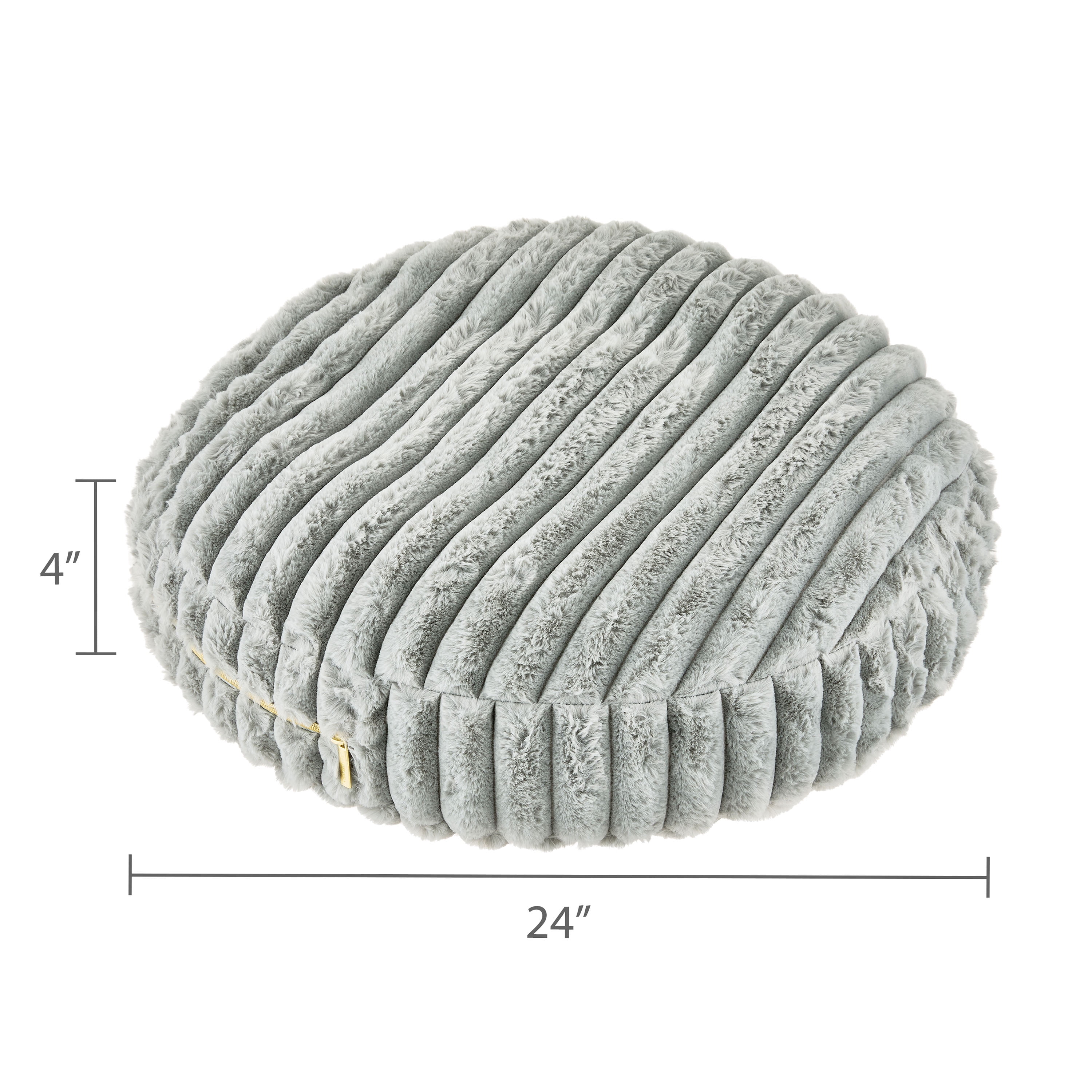 Vibrant Life Medium Round Ribbed Orthopedic Dog Bed, Gray, 24"