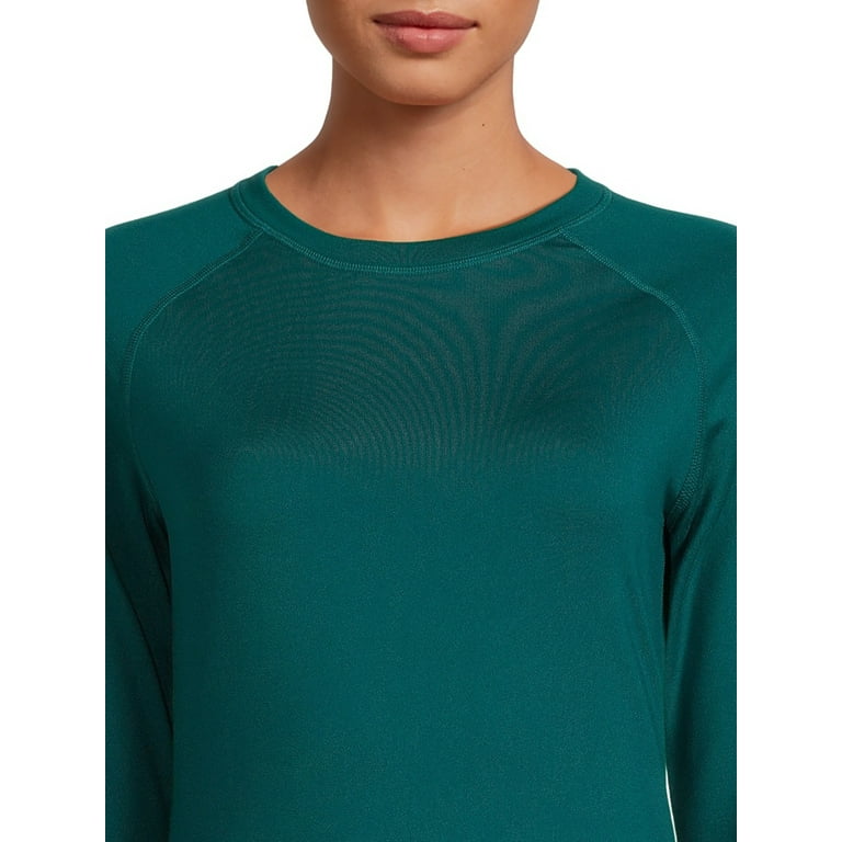 ClimateRight by Cuddl Duds Women's Stretch Fleece Base Layer Crewneck  Thermal Top with Cuff Thumbhole - Walmart.com