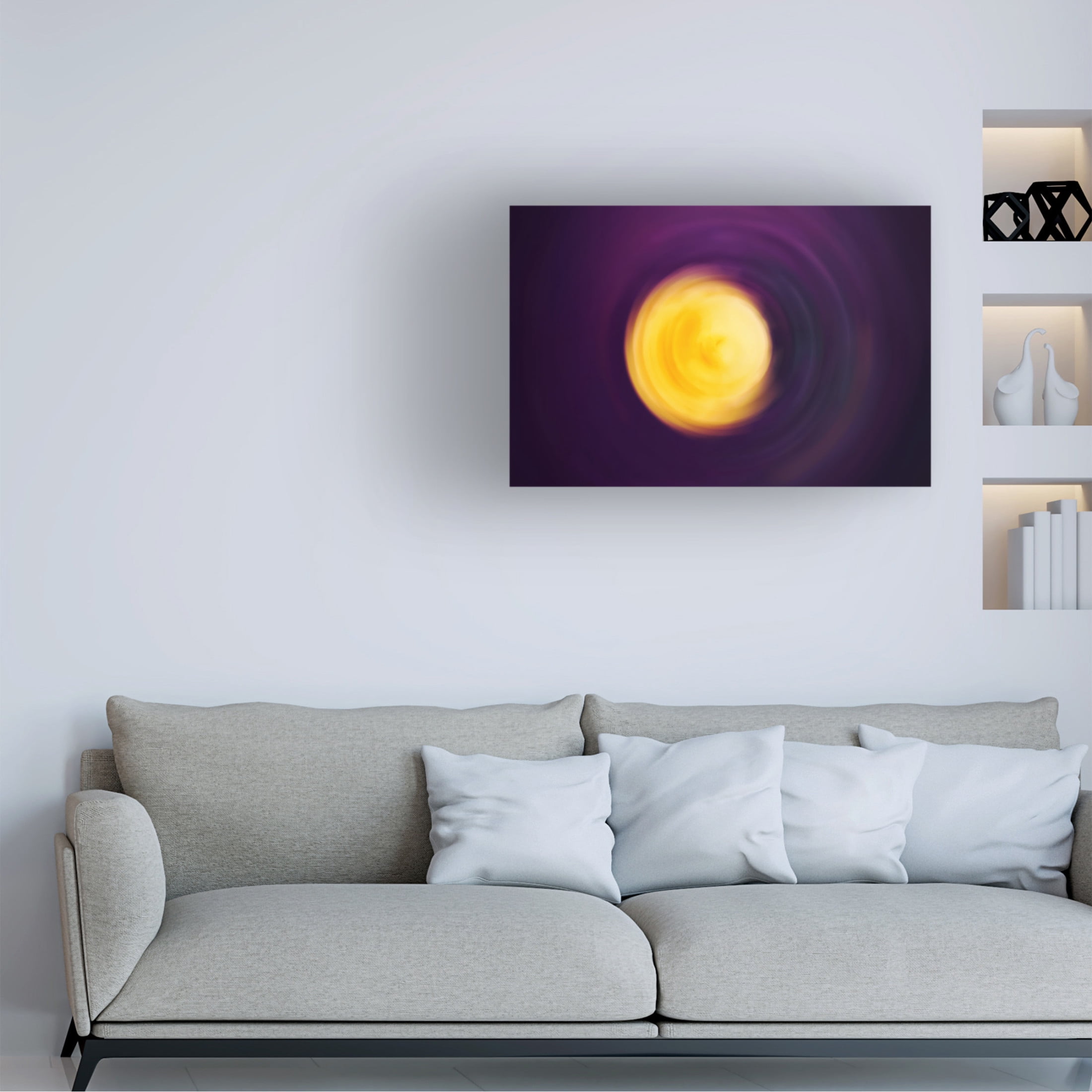 Canvas Wall Art - Ingo Menhard 'Violet Sun Artwork' Wall Art for Living Room, Bedroom, or Office D?cor by Trademark Fine Art - 32 x 22 Inches