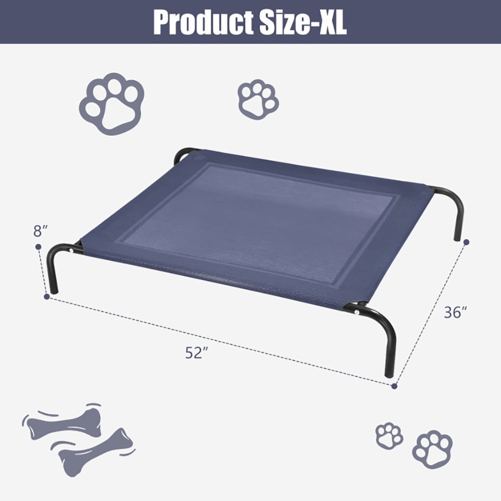 YYAo Indoor and Outdoor Cooling Pet Cot Bed for Dogs, Cooling Elevated Dog Bed, Portable Dog Cot Bed,Gray-XL