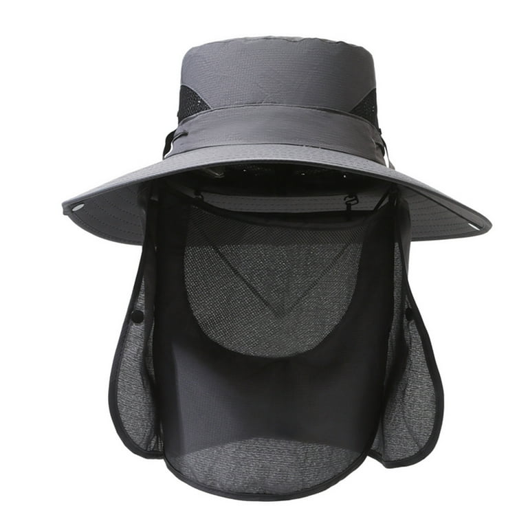 Yesbay Unisex Sunhat with Detachable Front Cover Face Neck