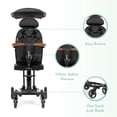 thumbnail image 4 of Evolur Cruise Rider Stroller with Canopy, Lightweight Umbrella Stroller with Compact Fold, Easy to Carry Travel Stroller - Noir Black, 4 of 5