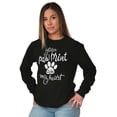 thumbnail image 5 of Paw Print In My Heart Cute Pet Owner Women's Long Sleeve T Shirt Brisco Brands S, 5 of 5