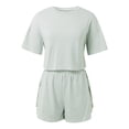 thumbnail image 3 of Trendy Women's Shorts Suit - Relaxed Fit Short Sleeved Outfit for Casual Home Wear Stylish Loungewear and Fashion Statement, 3 of 6