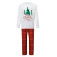 thumbnail image 2 of RUINIXCW Christmas Family Pajamas Matching Set Tree Print T-shirt with Plaid Pants, 2 of 6