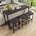 thumbnail image 3 of Modern Design Kitchen Dining Table,Pub Table,Long Dining Table Set with 3 Stools, 3 of 10