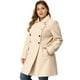 thumbnail image 1 of Abrigo De Doble BotonaduCon Cuello Vuelto TalGrande PaMujer Beige 3XL, 1 of 6
