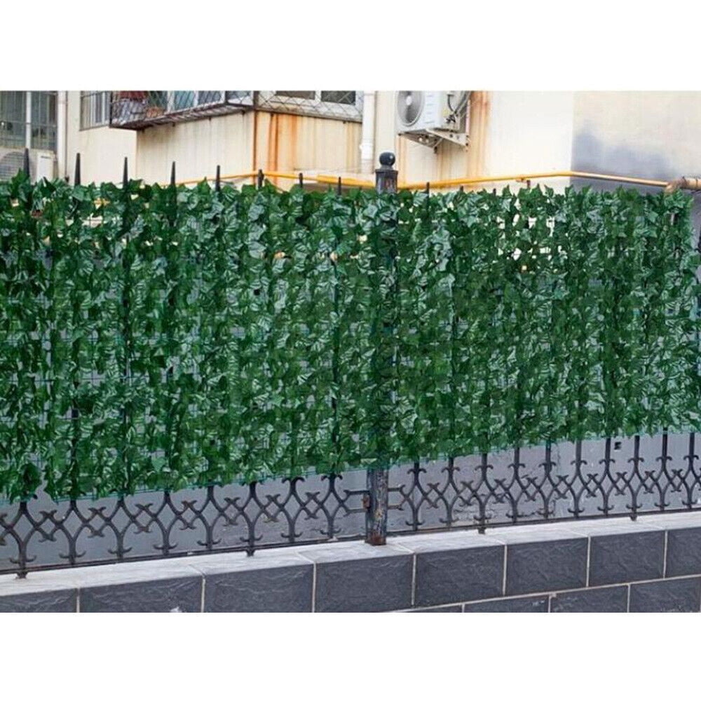 Artificial Faux Ivy Flexible Leaf Privacy Plastic Garden Fence, 50x300cm Green Garden Edging Border for Yard, Lawn, Vegetable Beds - Easy to Install, Weather-Resistant Decorative Fence