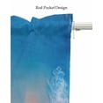 thumbnail image 5 of Blue White Ocean Wave Linen Curtain Valance for Bedroom/Bathroom/Kitchen/Office/Living/Dining Room Windows,Summer Sandy Beach Coastal Nautical Pocket Topper Drapes Decorative Cafe Drapery Panel 42x12, 5 of 6