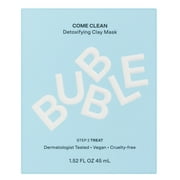 Bubble Skincare Come Clean Detoxifying Clay Mask with Applicator Brush, For All Skin Types, 1.52 FL OZ / 45mL