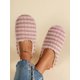 thumbnail image 3 of Women's Fashionable Striped Pattern Plush Winter Thermal Indoor Slippers, 3 of 4