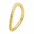 thumbnail image 3 of 925 Sterling Silver Gold Wave Stackable Ring Curved, 3 of 7