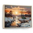 thumbnail image 2 of Designart "Whisper of Winter Camping III" Winter Landscape Floater Framed Canvas Print, 2 of 7