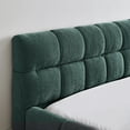 thumbnail image 7 of Noble House Upholstered Queen Bed Frame, Thick Chenille Fabric Platform Bed with Headboard and Sturdy Solid Construction, No Box Spring Required,Blue+Green, 7 of 7