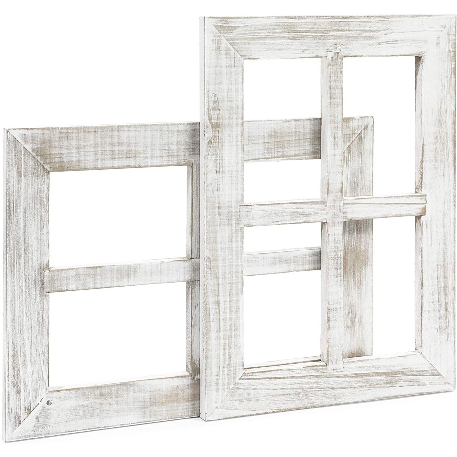 Parisloft 5X7,6 Openning Weathered Wood Windowpane Photo Frame with Metal Clips, 