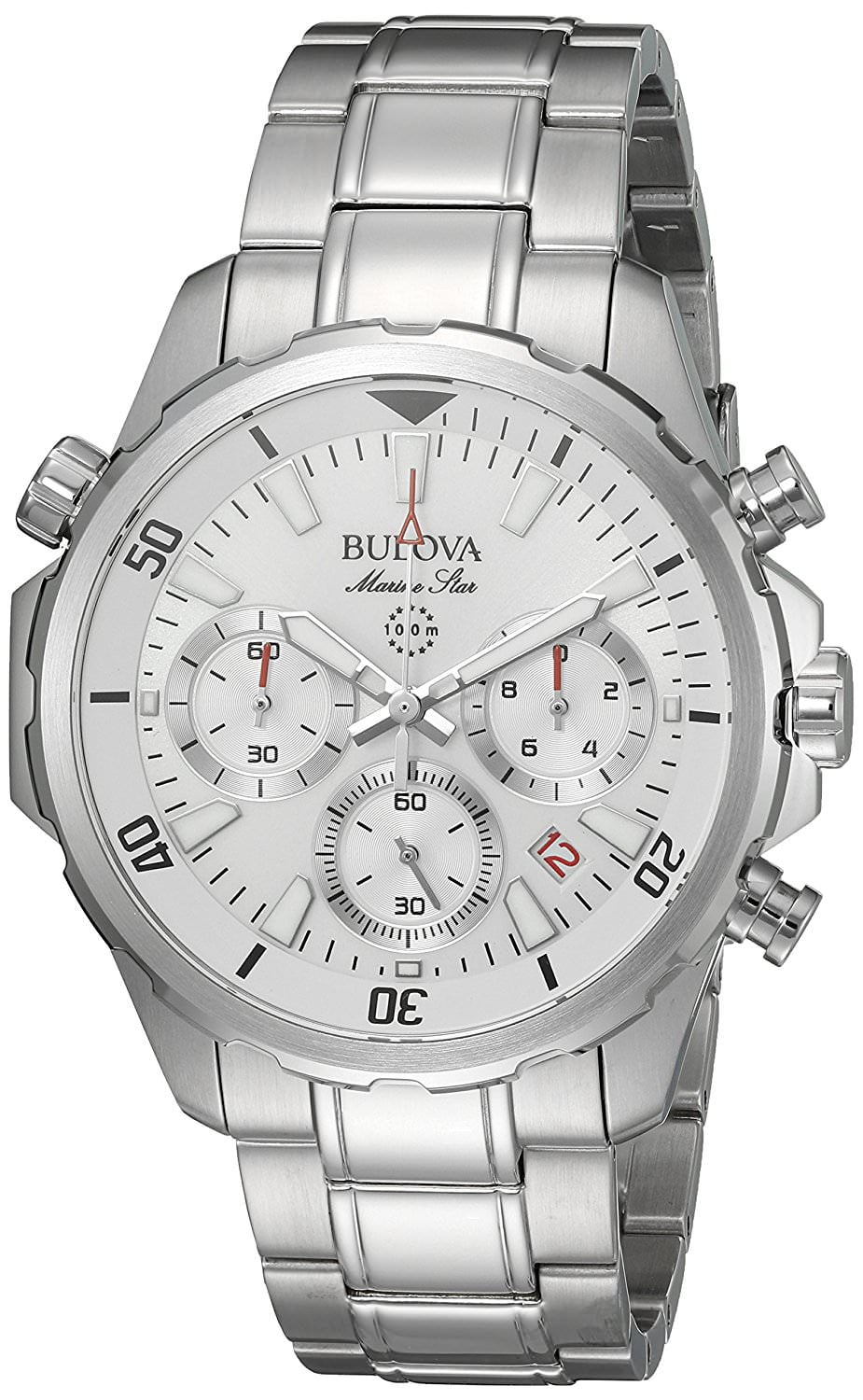 Bulova Men's Marine Star White Dial Stainless Steel Bracelet Bulova Men's Marine Star White Dial Stainless Steel Bracelet