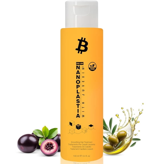 GK HAIR Vegan Nanoplastia Smoothing Hair Treatment – Brazilian keratin for frizz control – Deep conditioning hair mask for damaged, dry, curly hair – salon-grade protein repair & heat protection