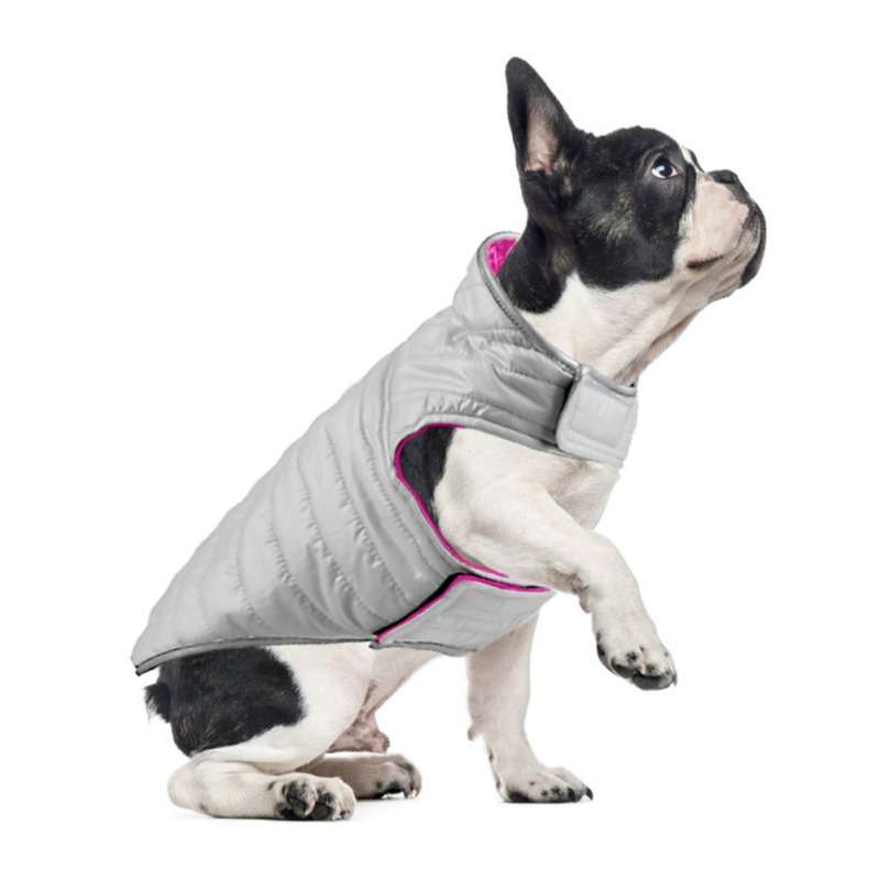 TOP PAW TwoTone Pink Reflective Fleece Dog CoatMedium atelieryuwa