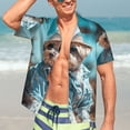 thumbnail image 7 of Honeii Stylish Dog in Denim Outfit Print Men’s Hawaiian Shirt,Classic Button-Down Short Sleeve Shirt, for Beach, Vacation, and Outdoor Activities,Small, 7 of 7
