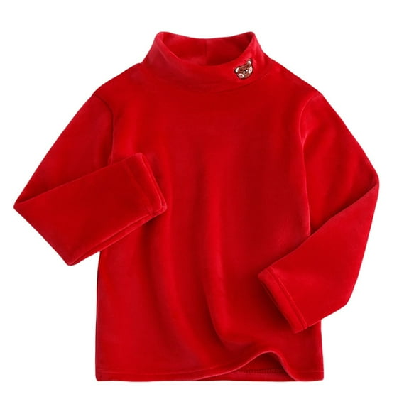 Teen Kids Thermal Shirt Boys Red Long Sleeve Shirt Boys Turtleneck T-Shirts Boys Fall Shirts 11-12 Years Boy Clothes