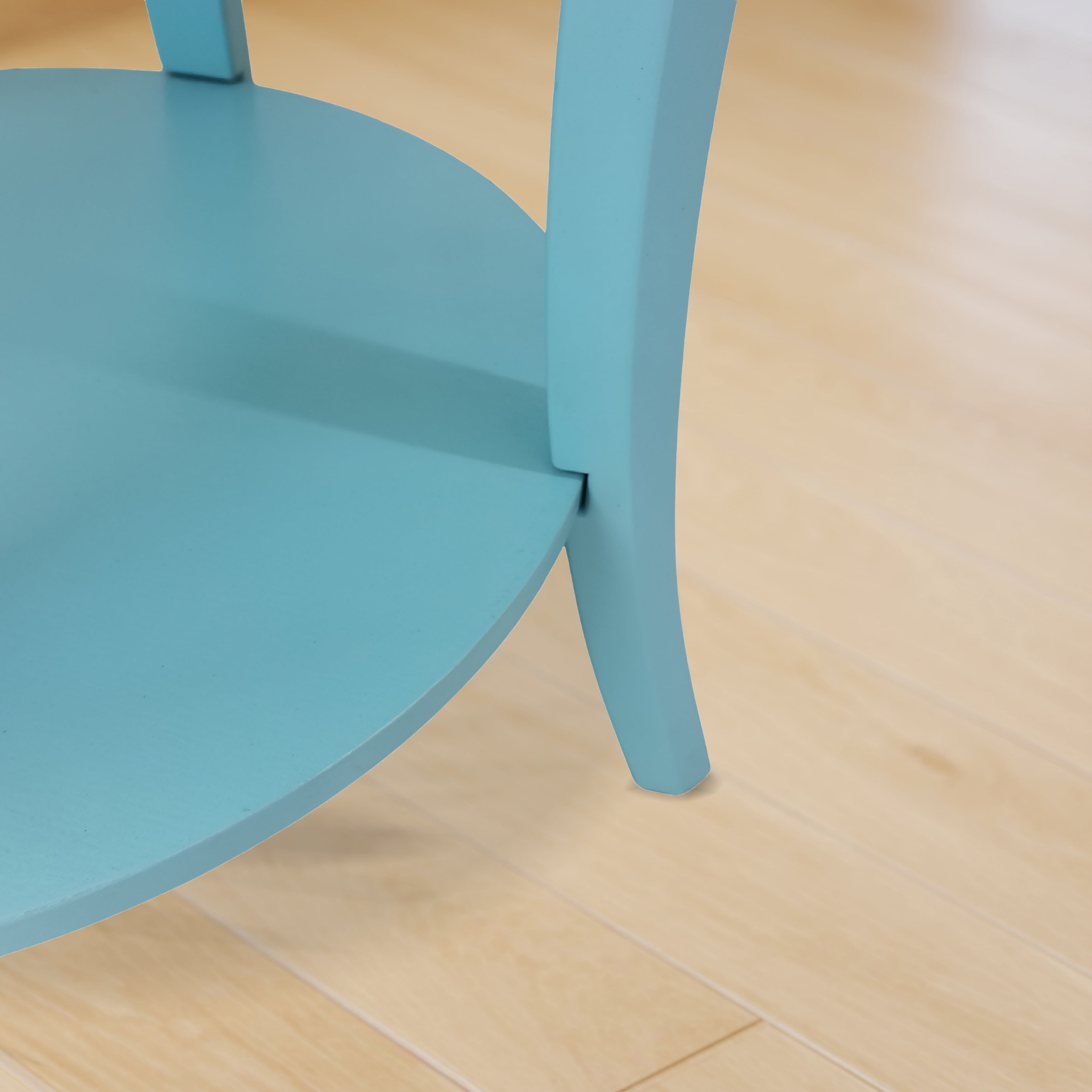 Perth Contemporary Oval End Table with Lower Storage Shelf, Curved Leg Birch Veneer Side Table for Living Room Bedroom