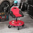 thumbnail image 2 of HOMCOM Tabouret de Mécanicien Roulant, Tabouret de Garage Capacité de 300 Lb, Rouge, 2 of 10
