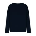 thumbnail image 3 of SMihono Plus Size Plush Sweatshirts for Women Comfy Loose Fit Casual Dressy Blouse Crew Neck Hoodless Sweaters Outfits Soft Solid Cute Shirts Wide Lantern Long Sleeve Pullover Tops Dark Blue 8, 3 of 4