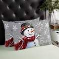 thumbnail image 4 of Gray Christmas Throw Pillow Covers, Snowflake Snowman Xmas Birds Berry Soft Breathable Pillow Cases with Invisible Zipper for Sleeping, Toddler Pillowcases for Couch Bed Sofa Chair 12x20 Inches, 4 of 6