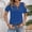 Blue, variant on MAIHAN Women Polo Shirt Half Sleeve Summer Tees Crew Neck Basic Tops Summer Baggy Tops Cotton Tee Shirts for Women