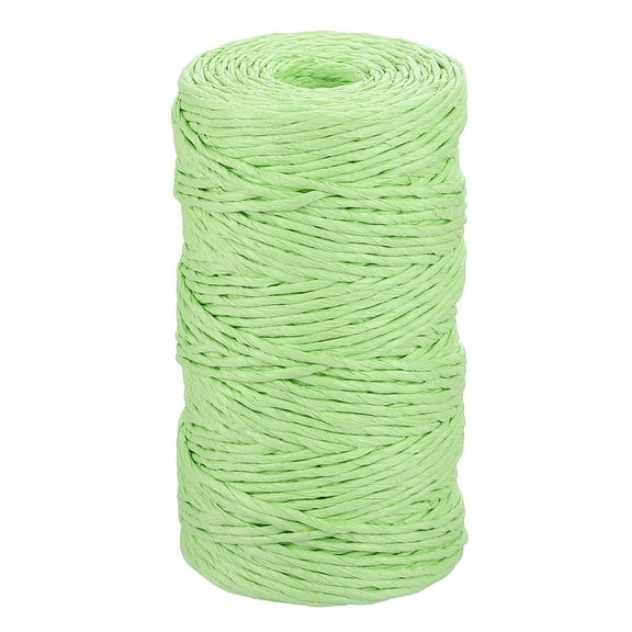 Uxcell Green Raffia Ribbon,98 Yard Natural Raffia Paper String 2mm Wide Twisted Raffia Yarn Twine for Gift Wrapping Crocheting Knitting DIY Crafts