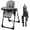 Black Grey, variant on Foldable High Chair for Baby, Toddler Eating Chair with Detachable Double Trays, Green